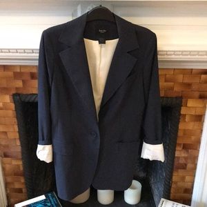Smythe navy blue long line boyfriend blazer